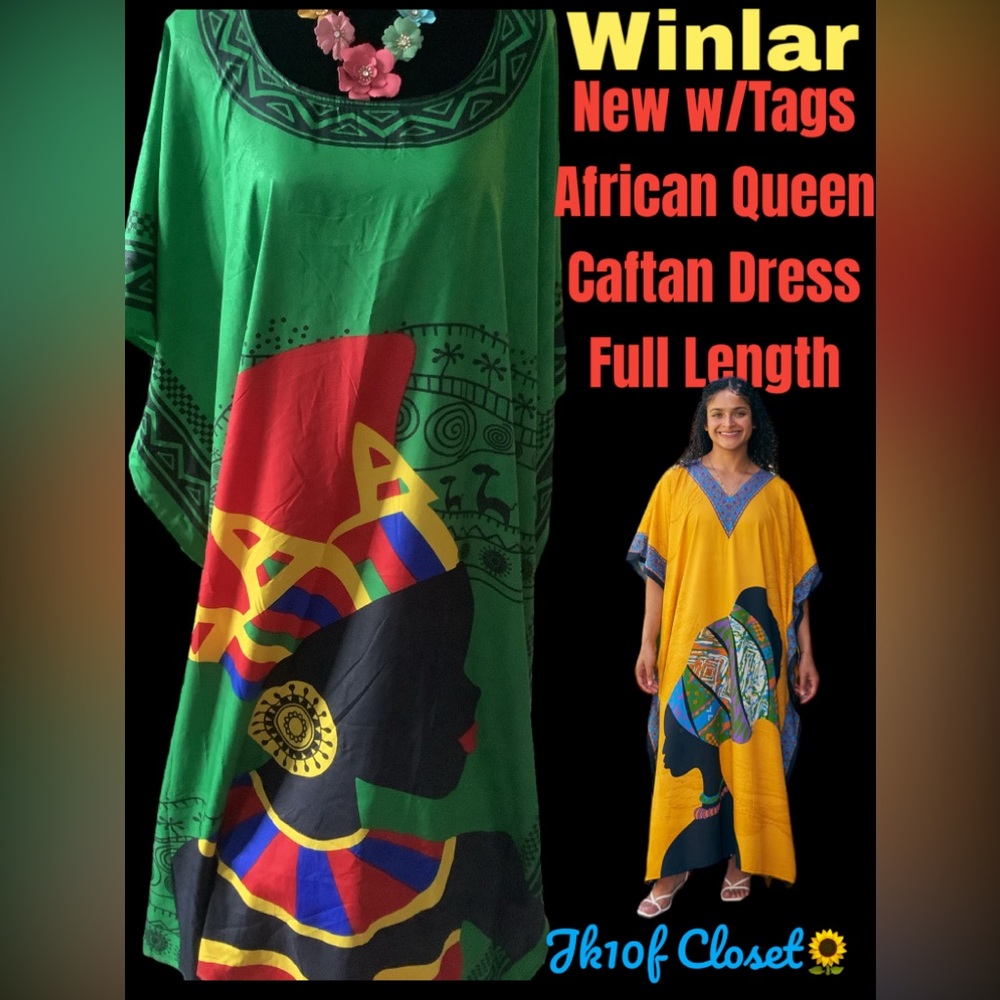 LOWEST🌺 NWT WINLAR AFRICAN QUEEN COVERUP/CAFTAN DRESS